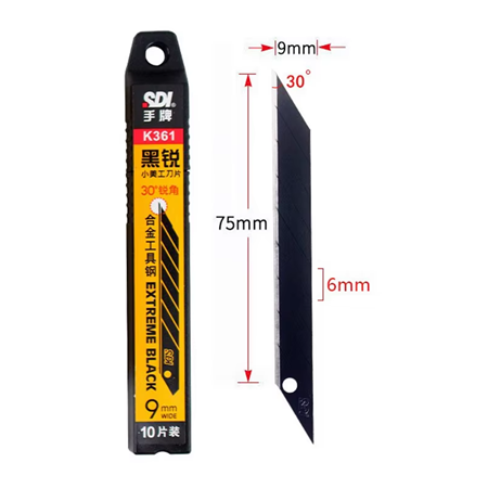 Sdi Maket Bıçağı Yedeği Gravür Dar Siyah K361 / 30 Derece  100 adet