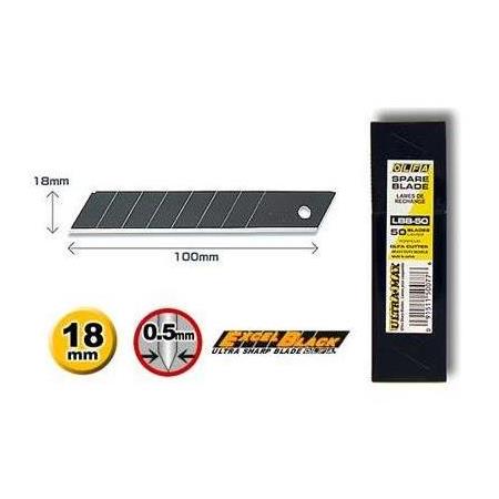 Olfa LBB-50 Extra Keskinleştirilmiş Exell Black Serisi 50 adet