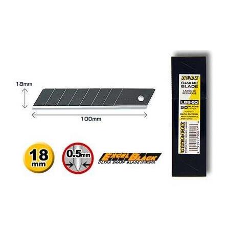 Olfa LBB-50 Extra Keskinleştirilmiş Exell Black Serisi 50 adet